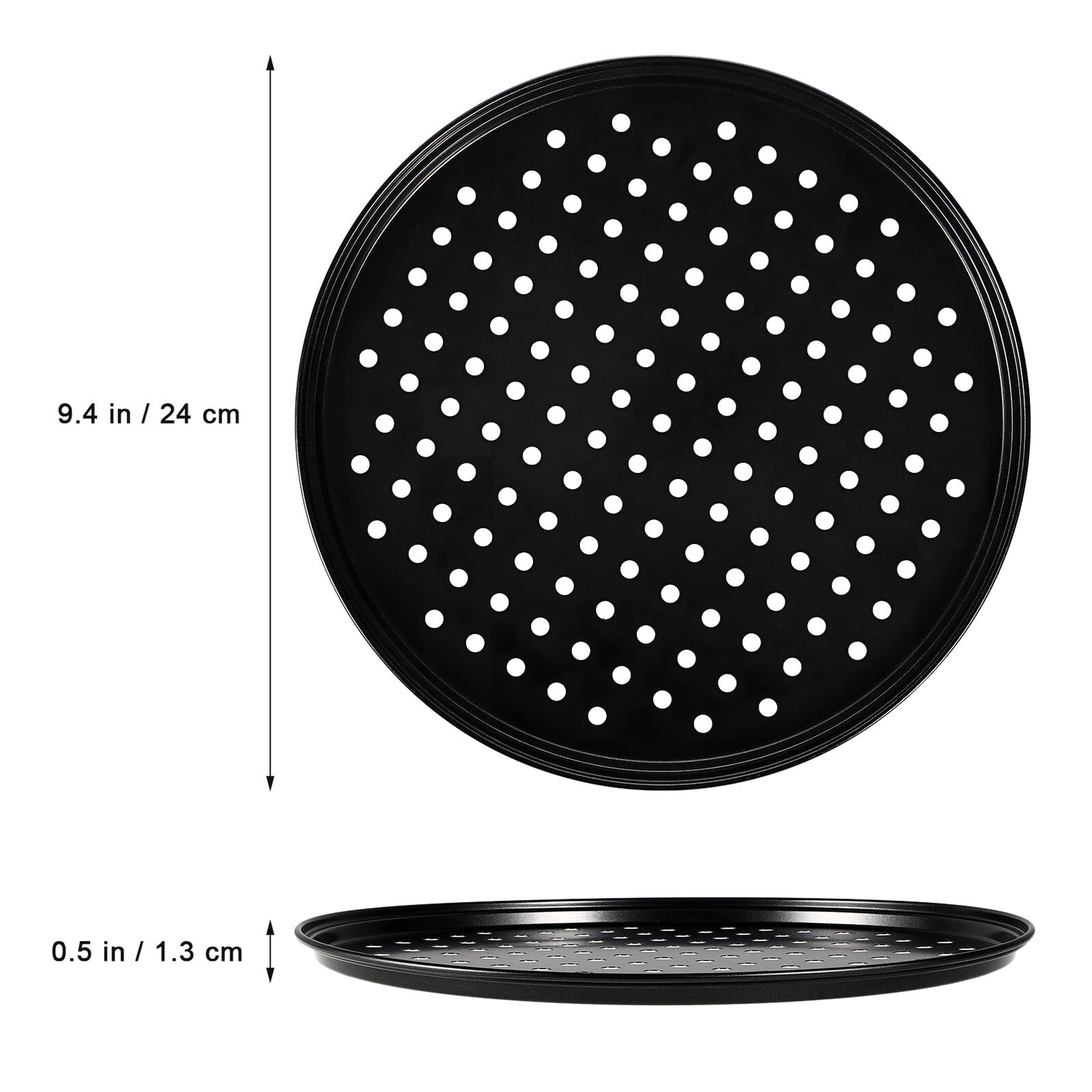 2 Pezzi Teglia Pizza Carbonio Teglie Rotonde Antiaderenti Forno Facile da Pulire per Pizza e Dolci Resistenti e Versatili per Cucina