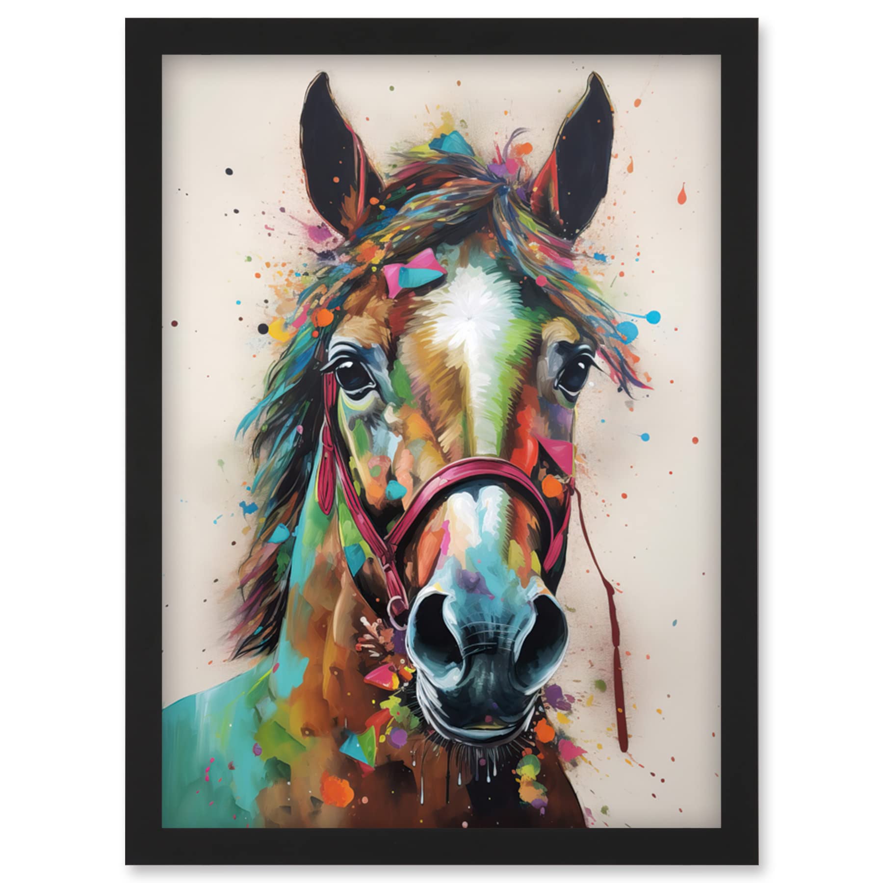 Artery8 Horse Multicoloured And Oil Painting Wall Art PrintA4 Size from B&Q