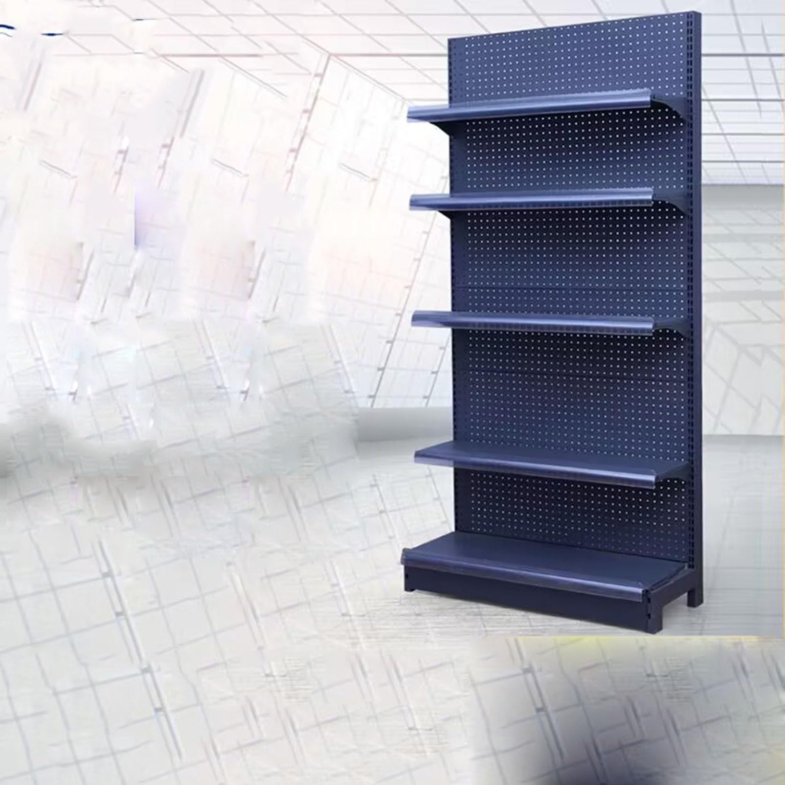Apparecchi di visualizzazione del negozio Display a griglia per commercianti indipendenti al dettaglio Unità di merchandising mobili Espositori a gondola su un lato esposizioni da parete con 5