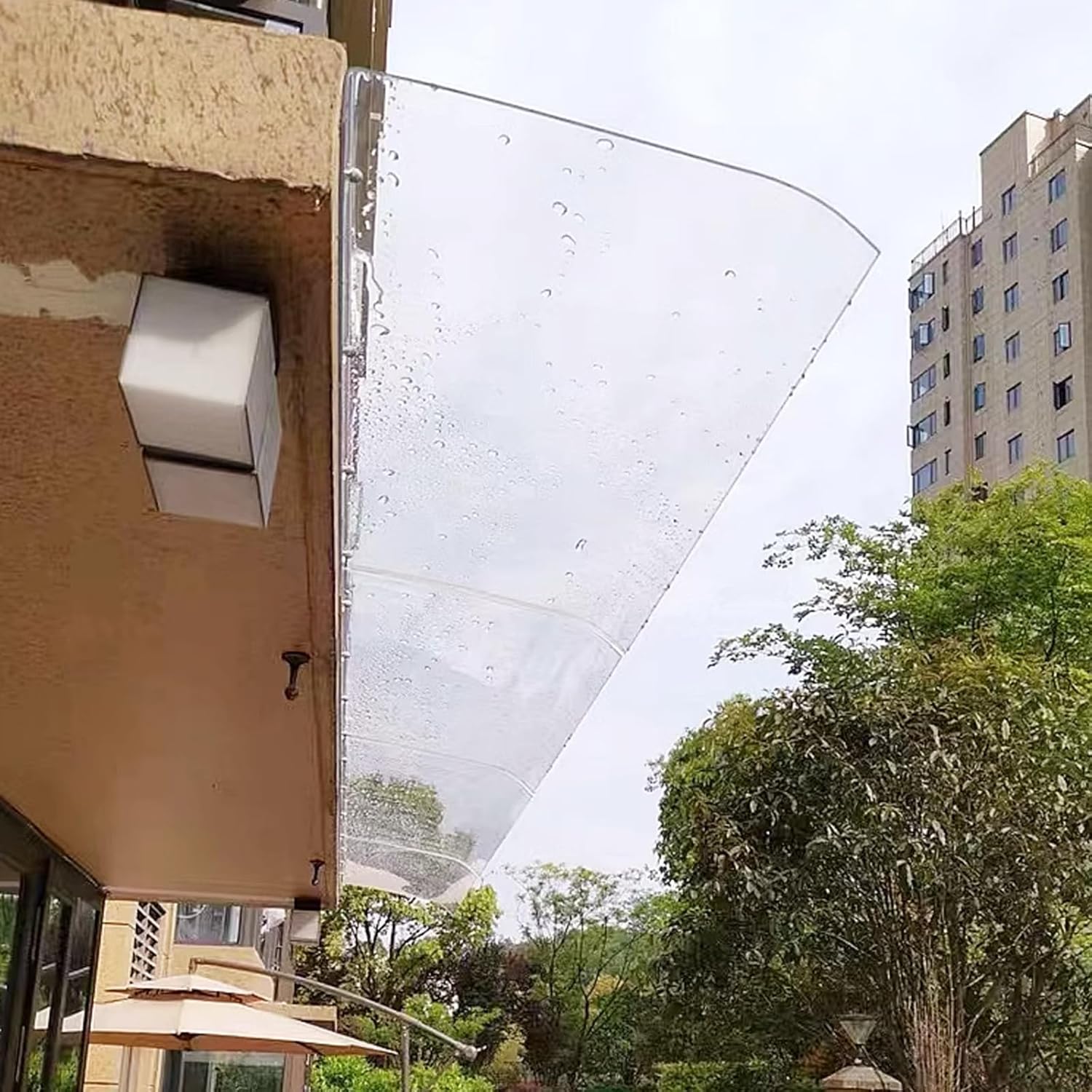 PC Door Canopy Awning,Outdoor Window Rain Shelter,Transparent Porch Awning Shelter,3.5mm Thick Roofing Canopies,Awning Window,for UV Water Rain Resist,Modern Style (50x190cm/19.6" x75)