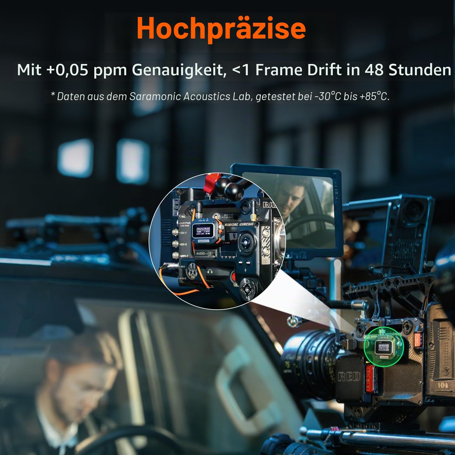 Saramonic Timecode-Generator mit 2,4 GHz & Bluetooth-App, kabellose Steuerung und Synchronisation, kompatibel mit ARRI, RED, Canon, Sony, USB-C-Geräten und mehr (TC-NEO)