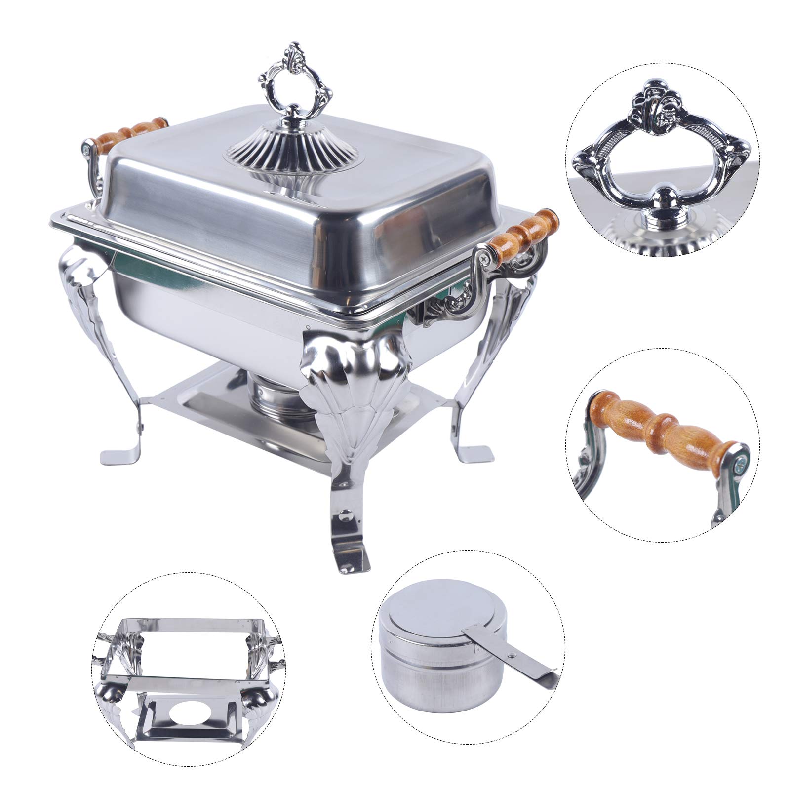 Futchoy Chafing Dish, scaldavivande in acciaio inox, contenitore termico per buffet e feste