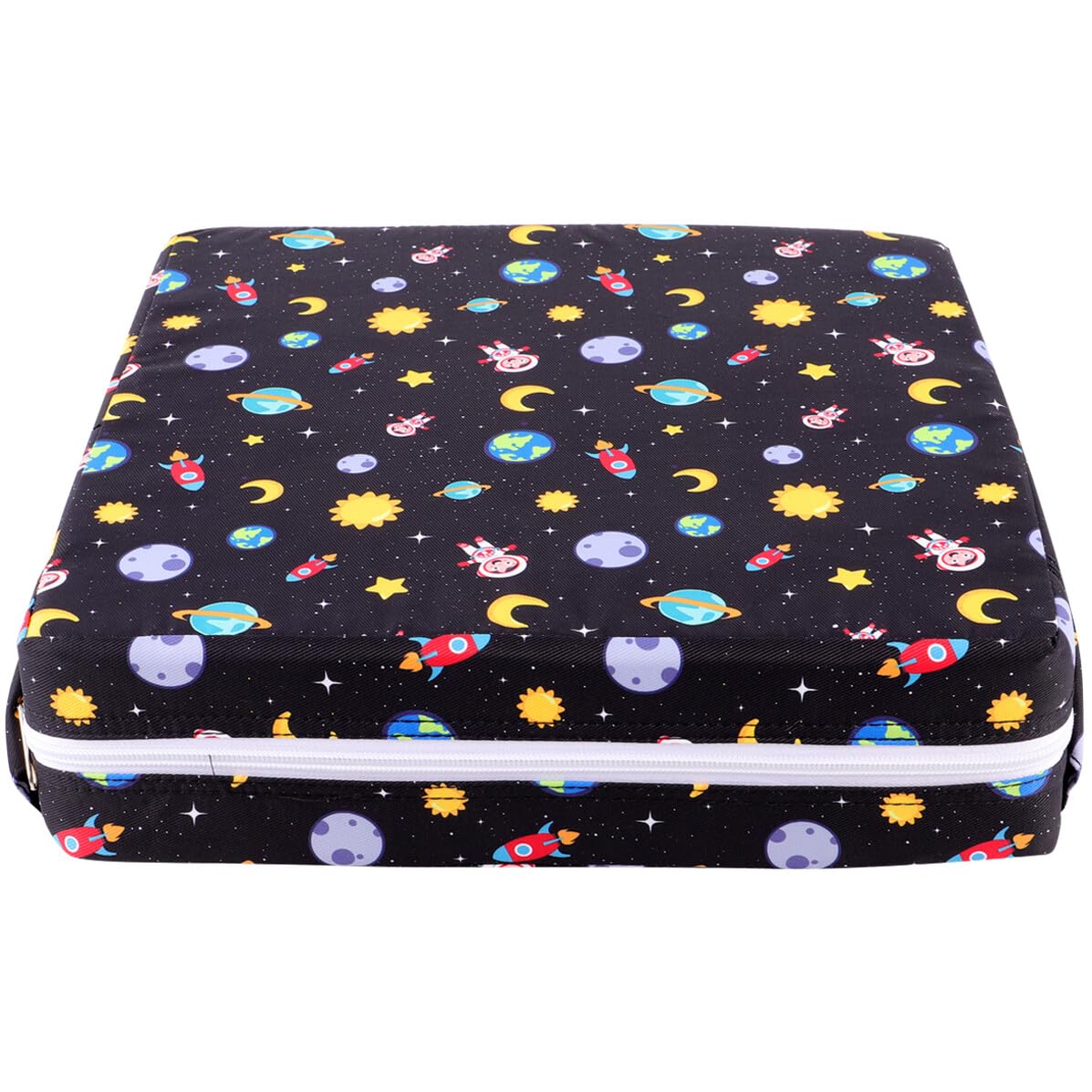 Cuscino Rialzo Sedia per Ragazzo Ragazza Twill Nero, Imbottitura Comoda e Lavabile, Facile da Trasportare per Casa e Ristorante
