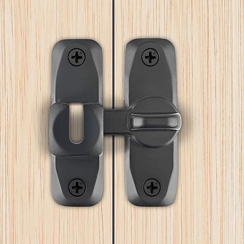 Miniatura 8 de Cerradura de puerta de granero 2 en 1, pestillos de puerta corrediza de granero de 90180 grados, pestillo de puerta para puerta de granero, puerta