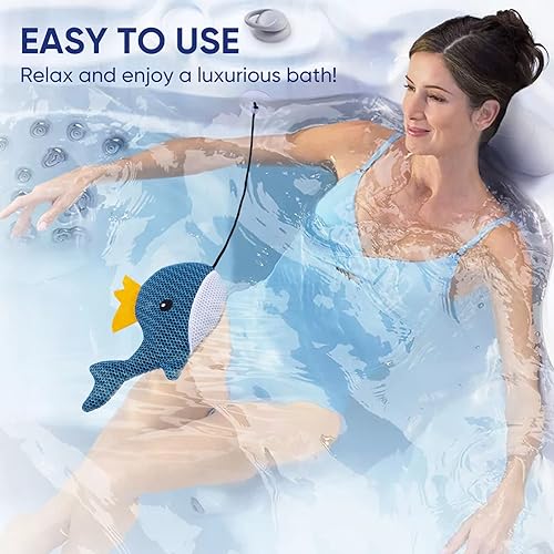 Miniatura 2 de Ballena absorbente de espuma para bañera de hidromasaje, paquete de 2 esponjas flotantes absorbentes de aceite, mantiene el agua limpia,