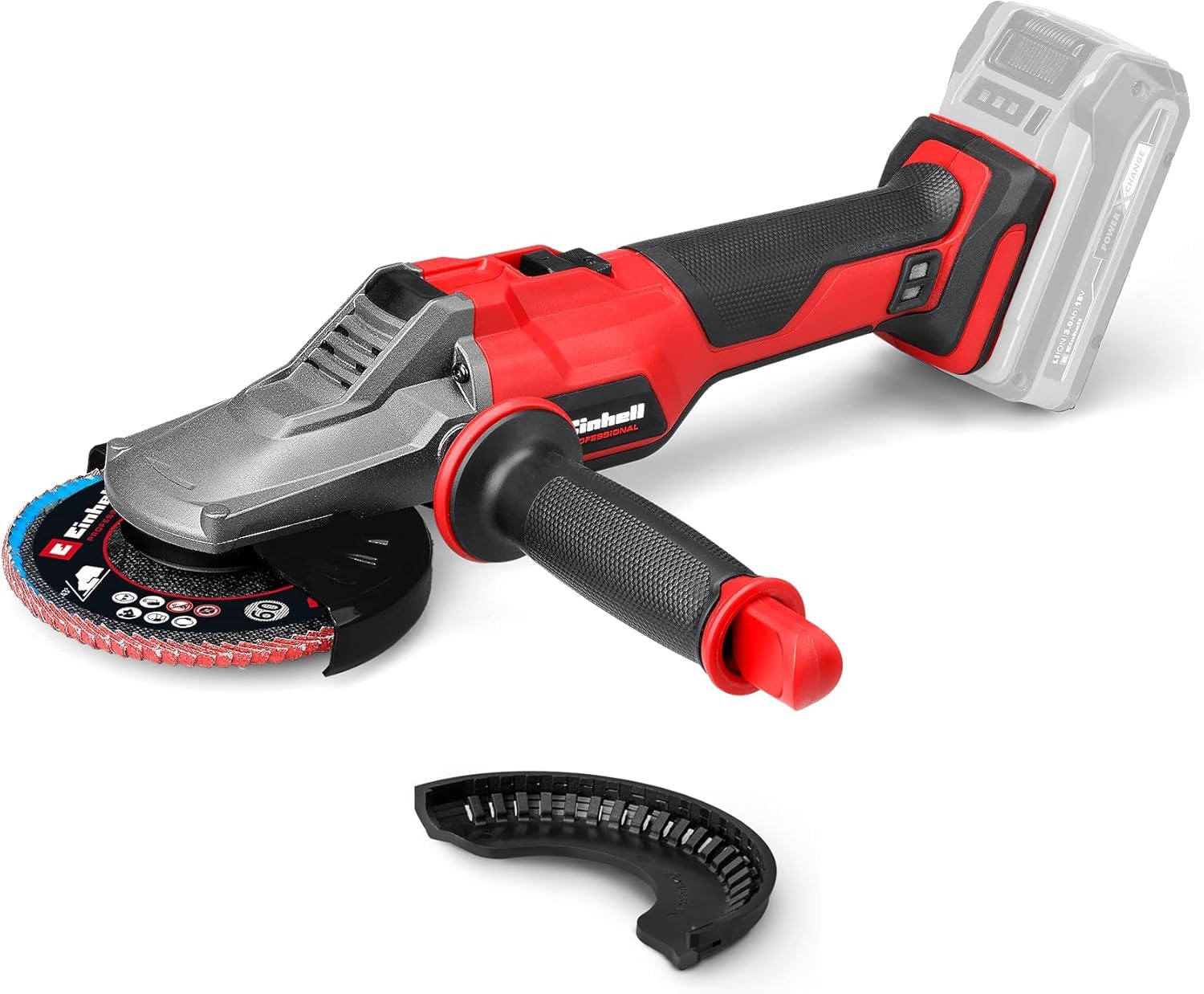 Smerigliatrice angolare a testa piatta Einhell Professional TP-AG 18/125 F Li BL-Solo Power X-Change (18 V, 700 W, disco Ø 125 mm, prof. 33 mm, brushless, incl. accessorio, batteria esclusa)