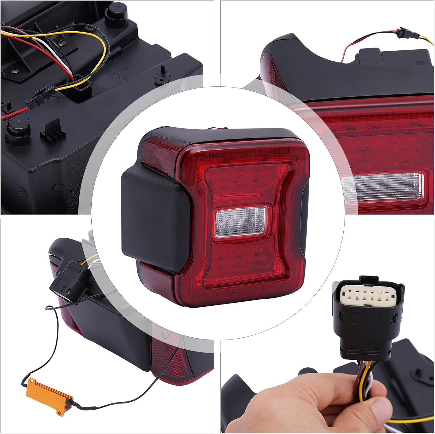 LED Tail Lights Fit for 2018 2019 2020 2021 2022 Jeep Wrangler JL, Left Tail Lamp Assembly, Rear Brake Light Replacements (Left LED Taillight)