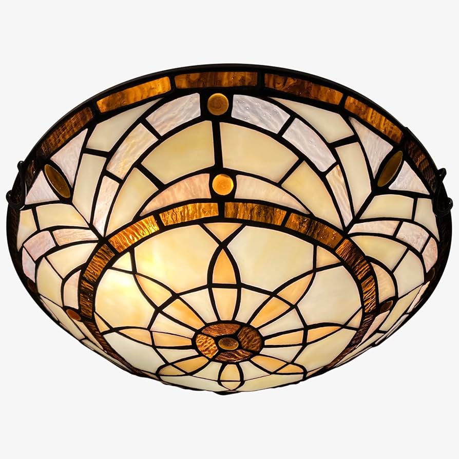ARTZONE Tiffany Ceiling Lights, Stained Glass Ceiling Light