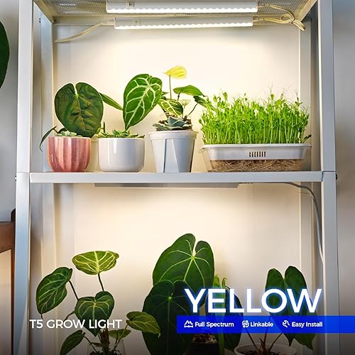 Miniatura 11 de Barrina Luces de cultivo para plantas de interior, espectro completo, 4 pies 160 W (8 x 20 W), tira de luz LED de cultivo para inicio de semillas