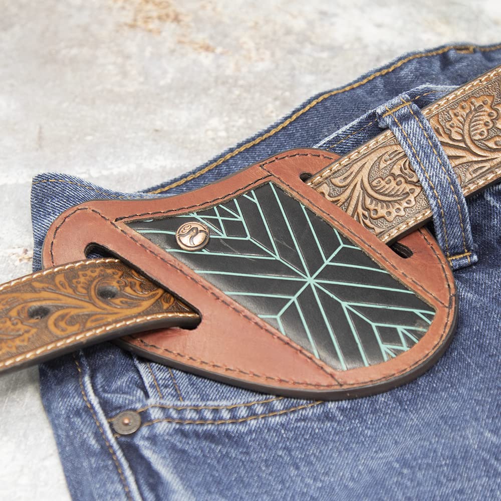 HOOEY Unisex Neon Moon Southwestern Pancake Knife Sheath Black/Turquoise One Size