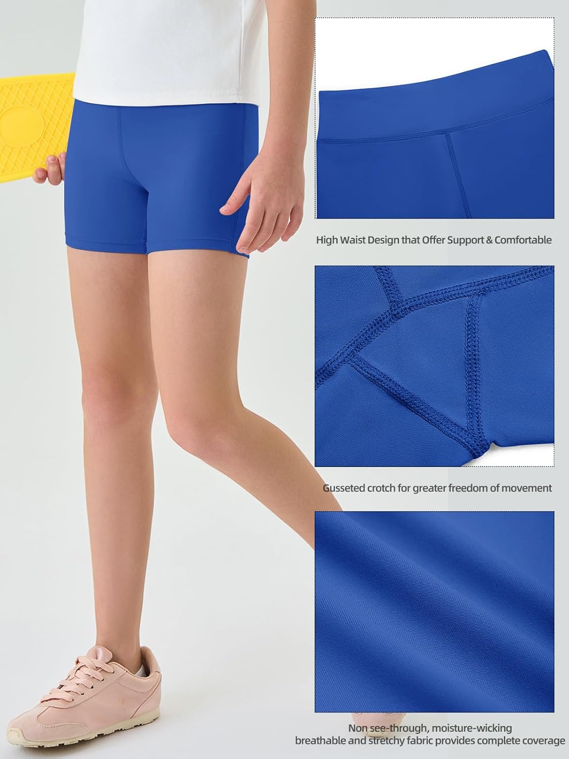 Haloumoning Girls Athletic Shorts Kids Workout High Waisted Volleyball Shorts Yoga Dance Gymnastics Shorts - Image 3