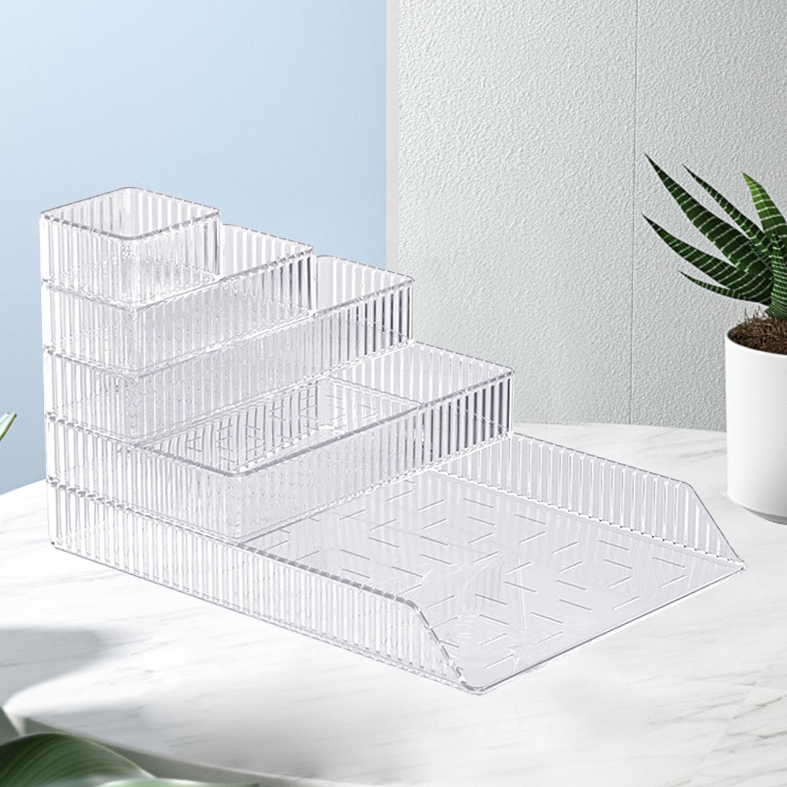 Organisateur de bureau transparent Cocoarm à 6 tiroirs empilables pour bijoux