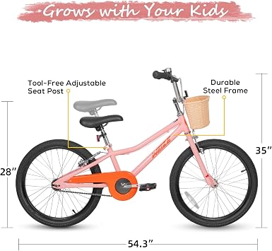 WEIZE Kids Bike, 16 20 Inch Children Bicycle for Boys & Girls Youth Ages 4-12 Years Old, Rider Height 41-62 Inch, Adjustable Seat & Handlebars, Coaster Brake, Multiple Color