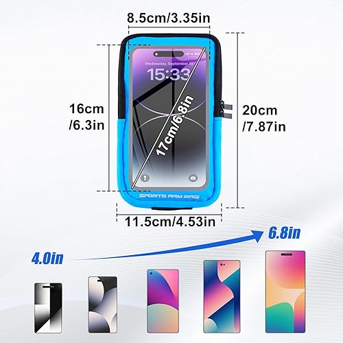Miniatura 7 de Soporte para teléfono para correr, brazalete con mosquetón, brazaletes de teléfono para iPhone 16 15 14 13 12 11Pro Max y Galaxy S25S24S23,