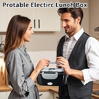 SOOOEC 100W Elektromos Ételmelegítő 3in1 Hordozható Rozsdamentes Acél 12V/24V/220V Autó Iroda Kék 1.5L 4