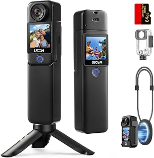 SJCAM C300 64GB 4K vlog摄像头 Pocket 7小时续航电池|双触摸屏|154°视角口袋手持式相机架