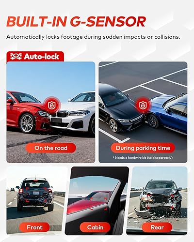 Miniatura 5 de 4K+4K+1080P - Cámara de tablero de 3 canales delantera y trasera con cabina, tarjeta de 128GB incluida gratis, WiFi 6 de 5.8GHz - hasta 20MBs,