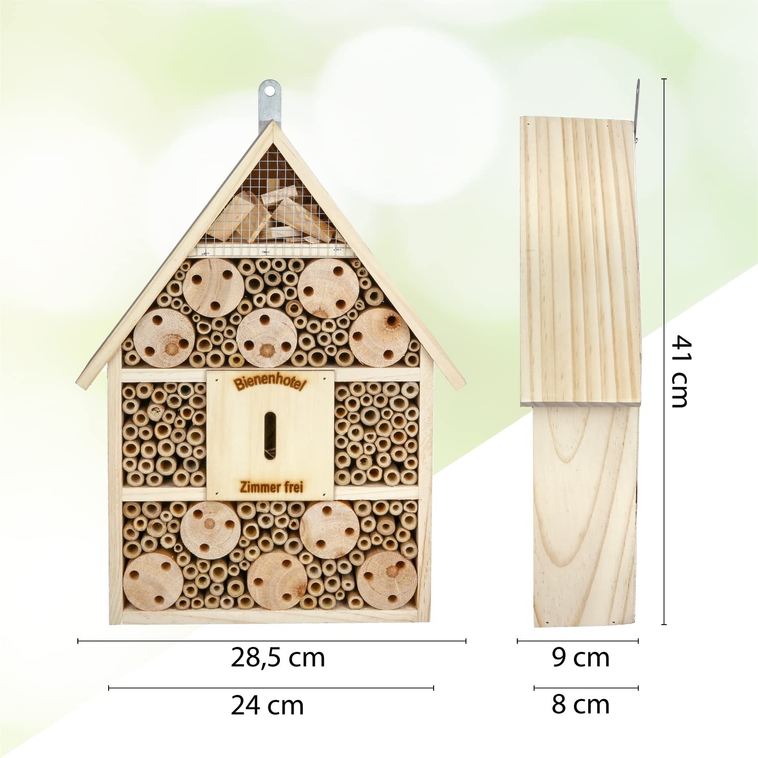 CULT at home Insektenhotel und Nistkasten Höhe 38 cm - Schmetterlingshaus Marienkäferhotel Bienenhotel aus Holz