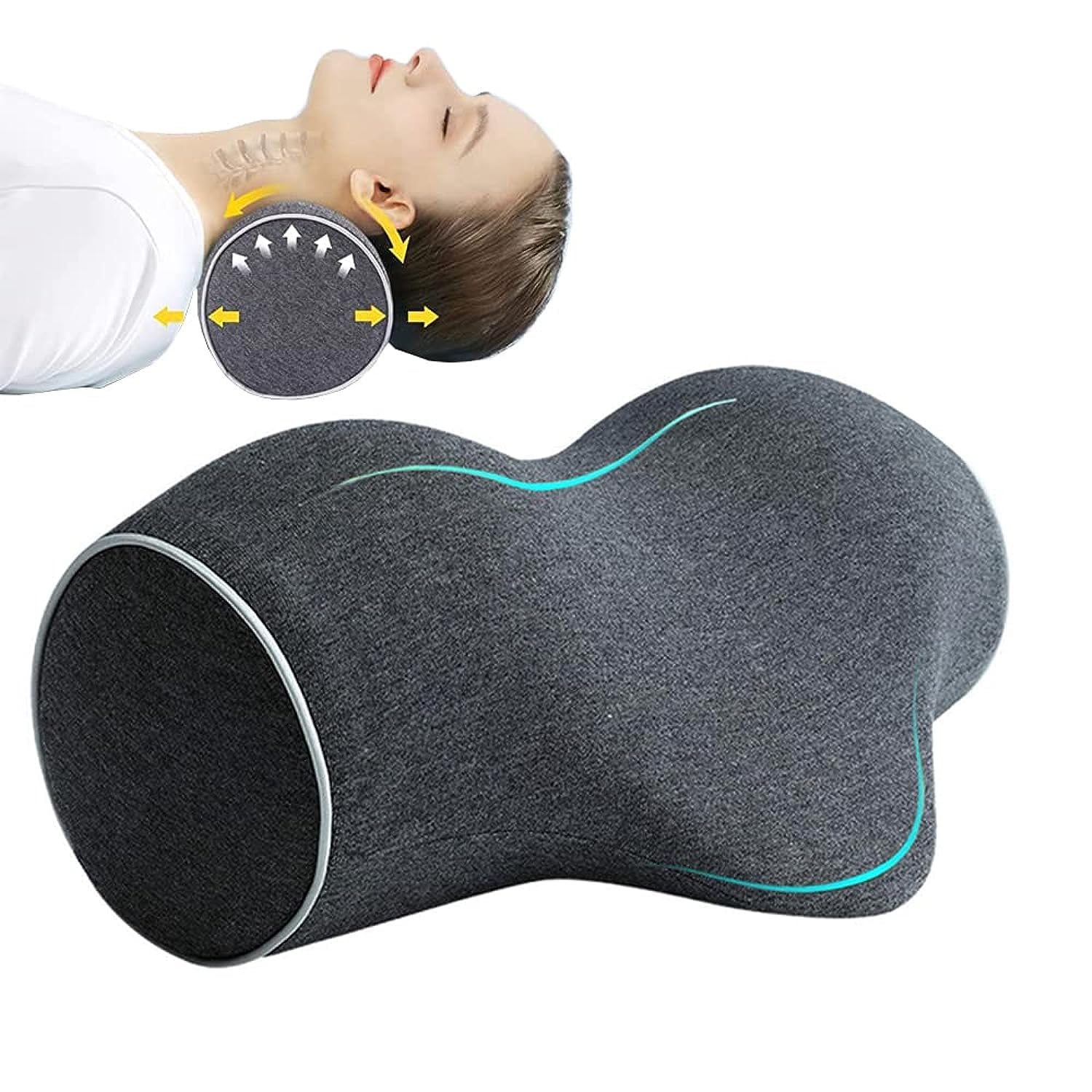 DMG TECHNeck Stretcher, Neck and Shoulder Relaxer,Cervical Pillow for Neck Pain Relief,Memory Foam Neck Stretcher Pillows with Pillowcase,Neck Support Traction Relaxer