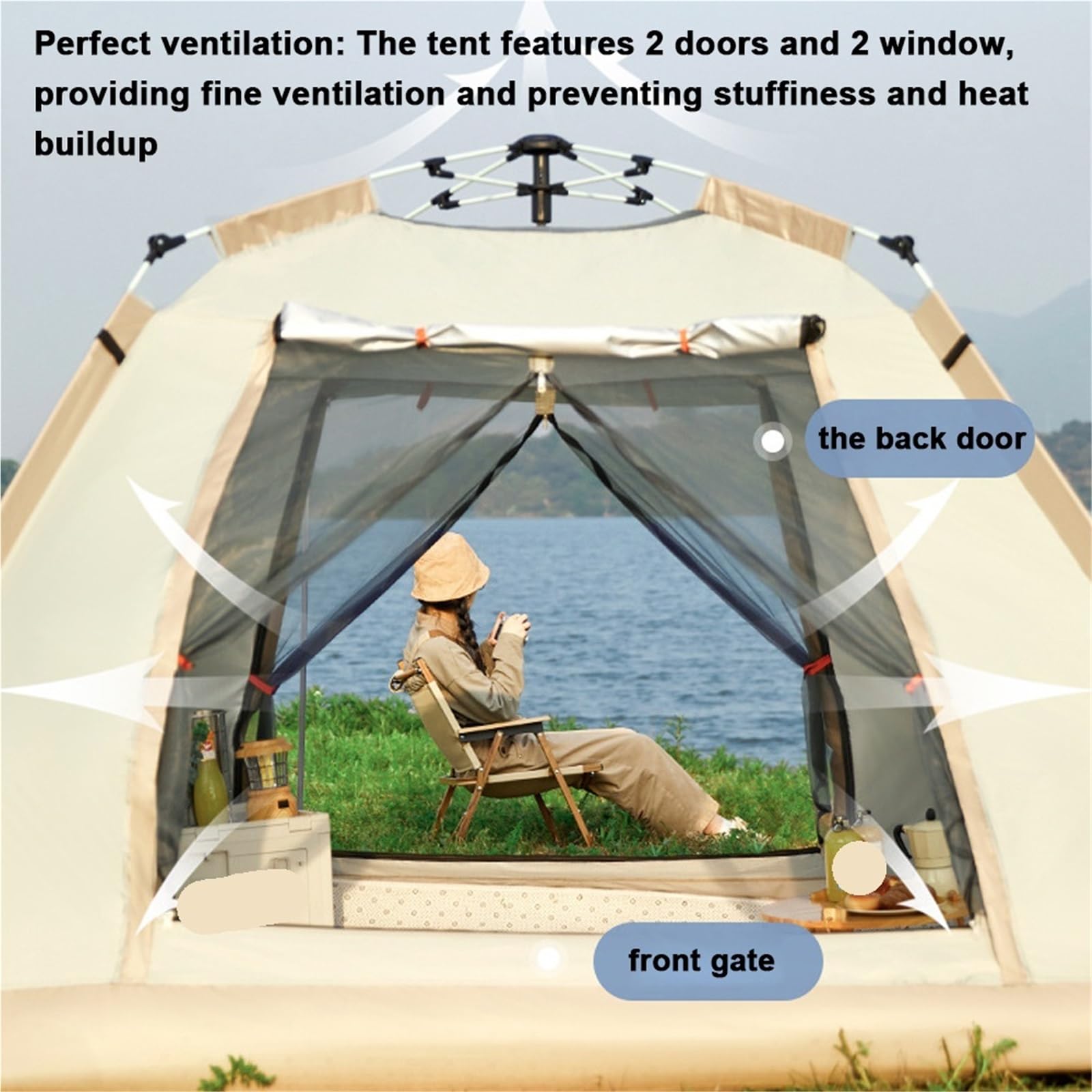 Tente De Peche Tente de Camping de Voyage Autonome en Plein air, Ouverture Rapide Automatique, abri Solaire de pêche résistant à la Pluie et au Soleil