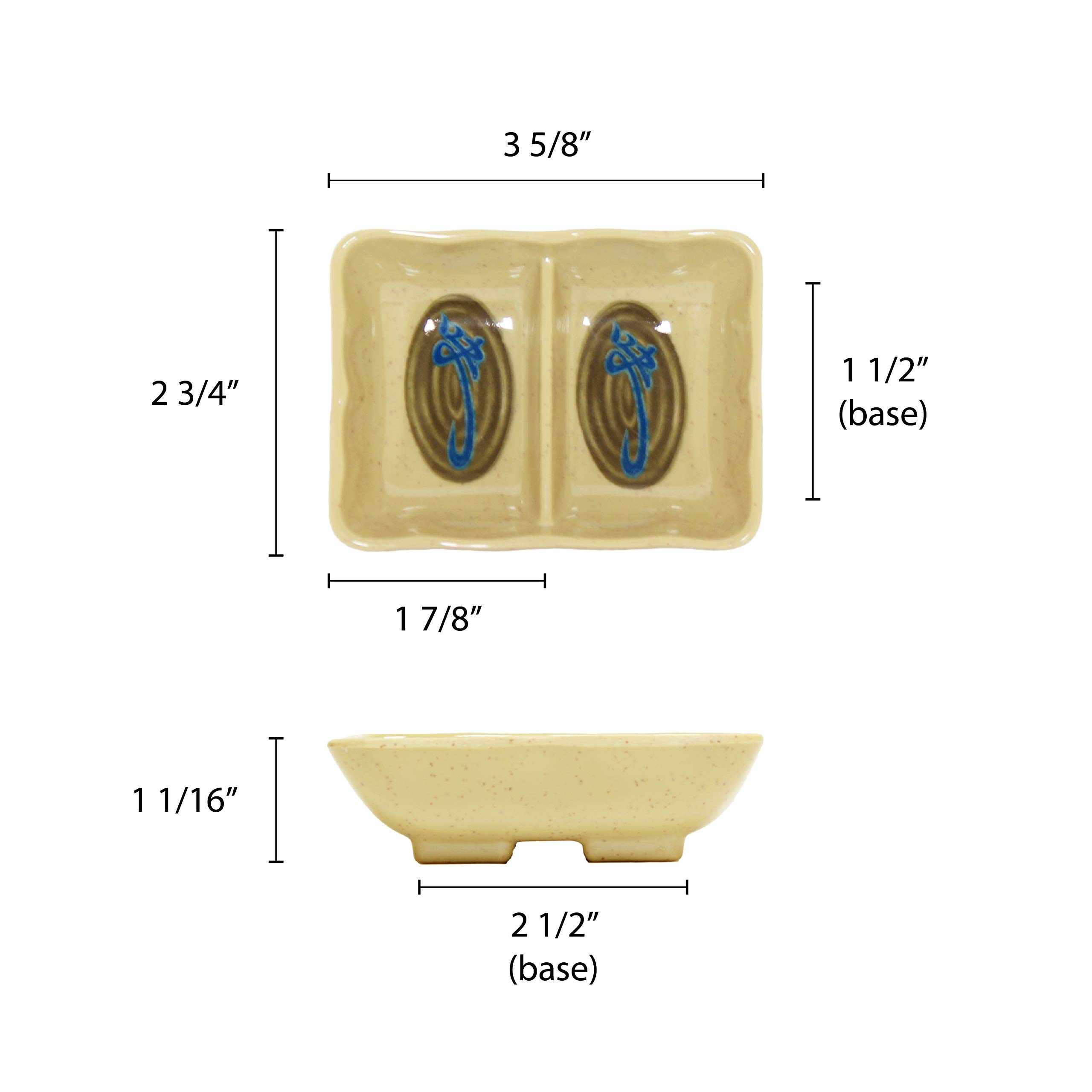 Yanco BP-4033 Black Pearl-2 New Triple Sauce Dish