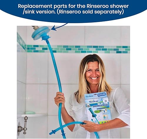 Miniatura 5 de Rinseroo Conectores de manguera de ducha de repuesto (paquete de 3) para manguera de agua de mano sin cordones, adaptador de grifo para ducha y