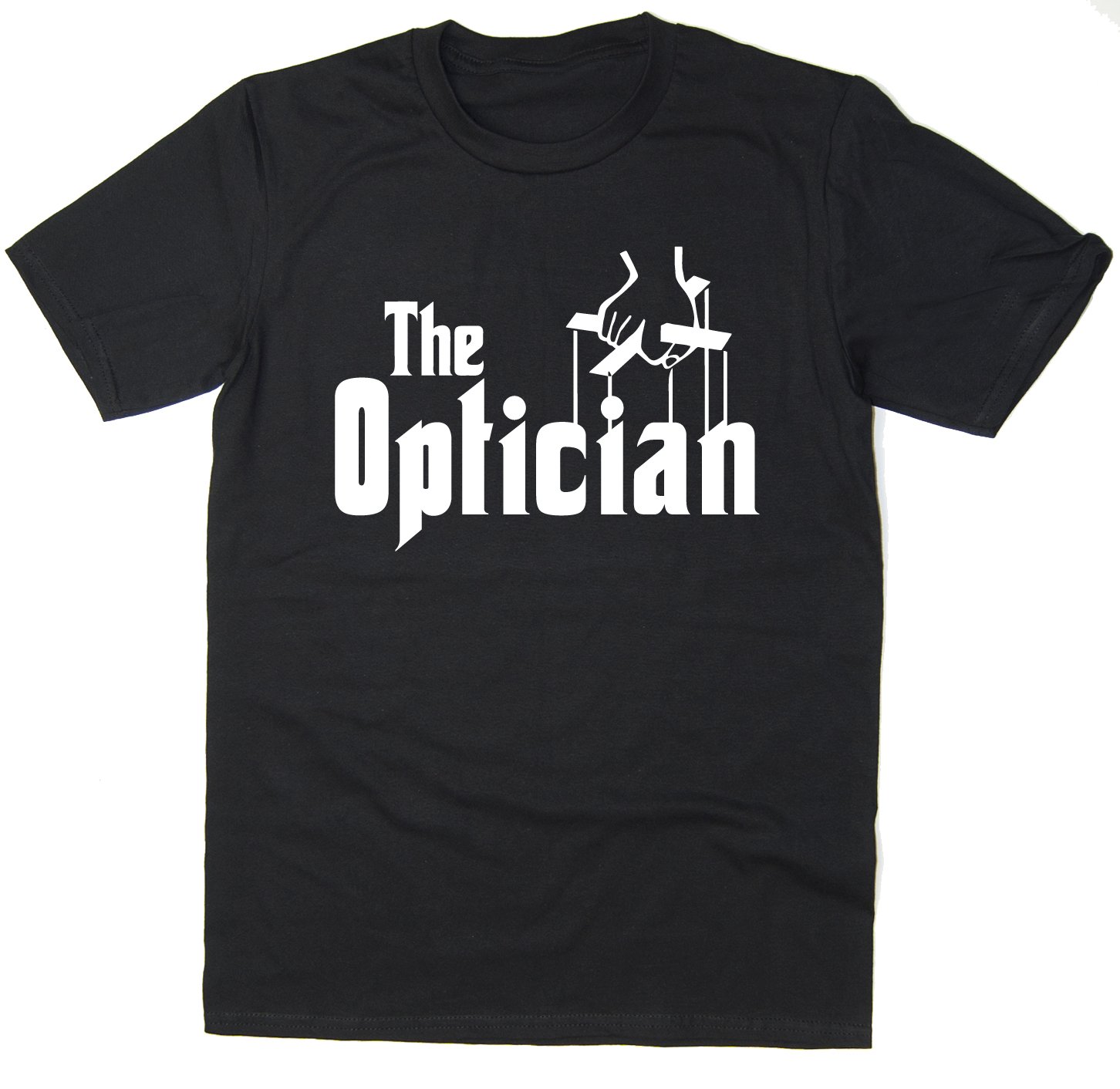 Rocket Fuel 'The Optician' Mens Funny Printed T-Shirt - Black - Large