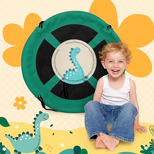 Miniatura 3 de Costzon Columpio de árbol de platillo volador de 40 pulgadas, columpio seguro y resistente para niños con fácil montaje, cuerdas ajustables, ideal