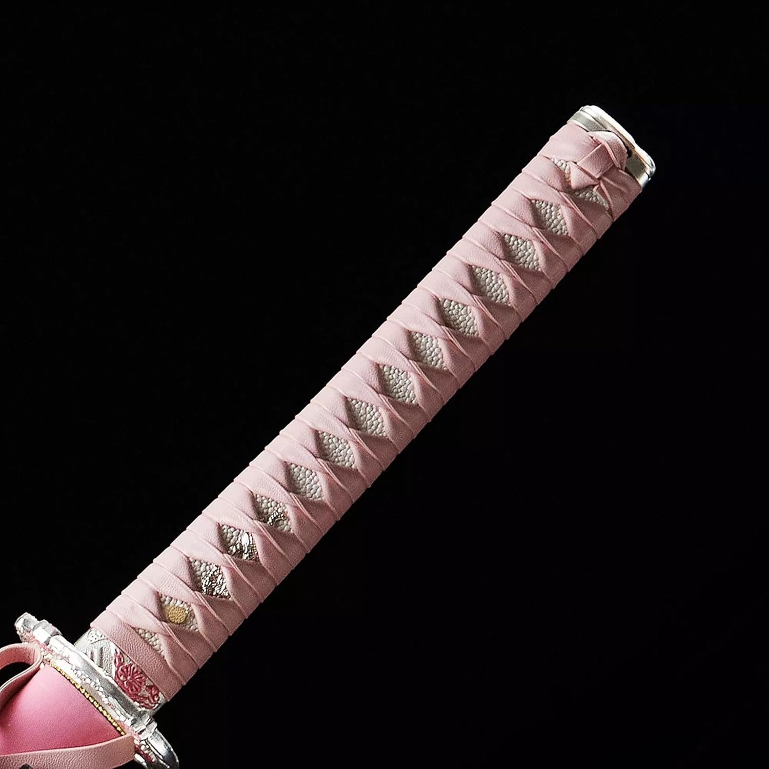 Yu Qin Sword,Full Tang 41-inch Katana,Handmade Japanese T10 Carbon Steel Clay Tempered with Pink Scabbard，Real hamon - Image 6