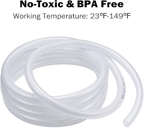 Miniatura 5 de DAVCO Tubo de vinilo de plástico transparente trenzado resistente de 14 pulgadas de diámetro interior de 14 de pulgada, manguera flexible de