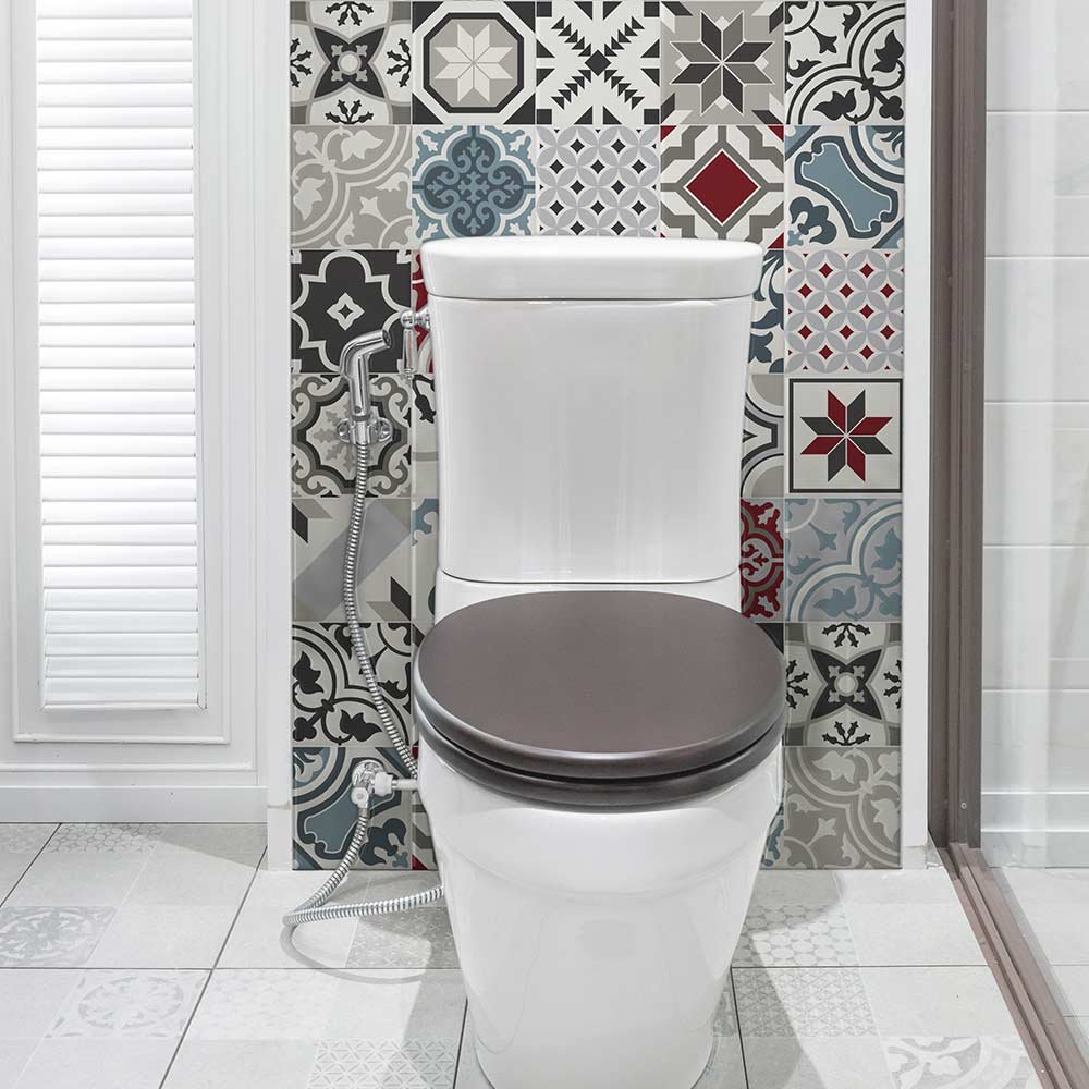 RE-COVERTILES - Adesivi Piastrelle Cucina Bagno Mattonelle adesive in PVC Impermeabili Antigraffio Stickers Decorazione Parete Cementine Peel and Stick - Modello 24 Pz 10x10 cm PS00152 Made in Italy