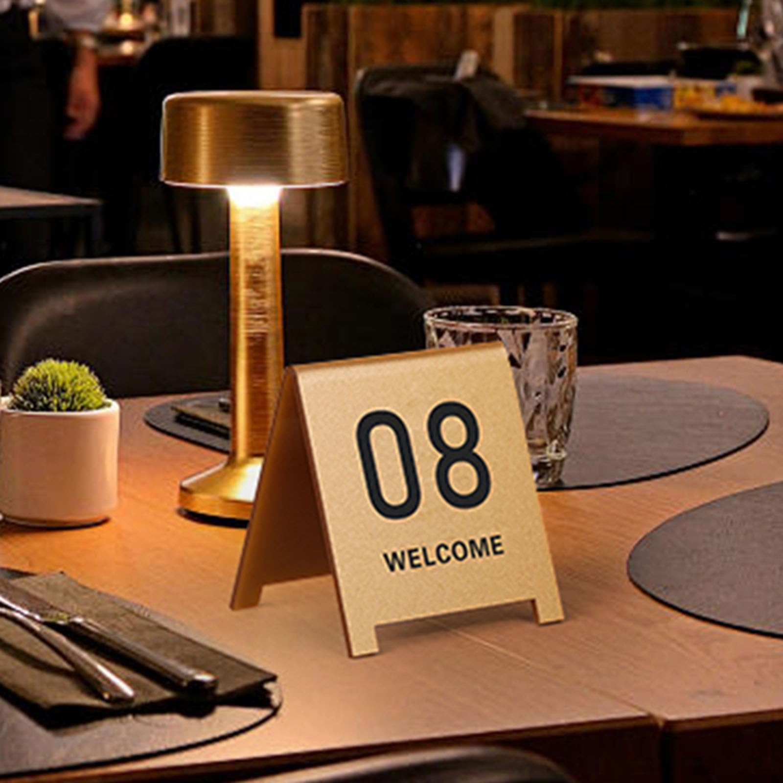 Números de mesa de restaurante 1-20, 1-50, 1-100, estilo tienda de campaña de doble cara, acrílico, apilable, tarjeta de asiento digital, para restaurante, cafetería, bar, boda, cumpleaños