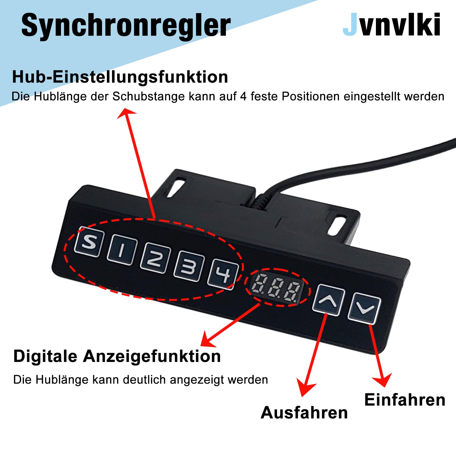 2 Stücke 1000mm Hub Synchronisierend Linearantrieb 3000N 5mm/s IP65 Wasserdicht AC90-240V Linearmotor Linear Actuator mit Netzteil,Synchronregler und Montagebügeln