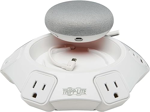 Miniatura 3 de Tripp Lite Protector contra sobretensiones de conferencia, 4 tomacorrientes NEMA 5-15R, USB-C y 3 puertos USB-A, cable de 8 pies (TLP48USBCUFO)