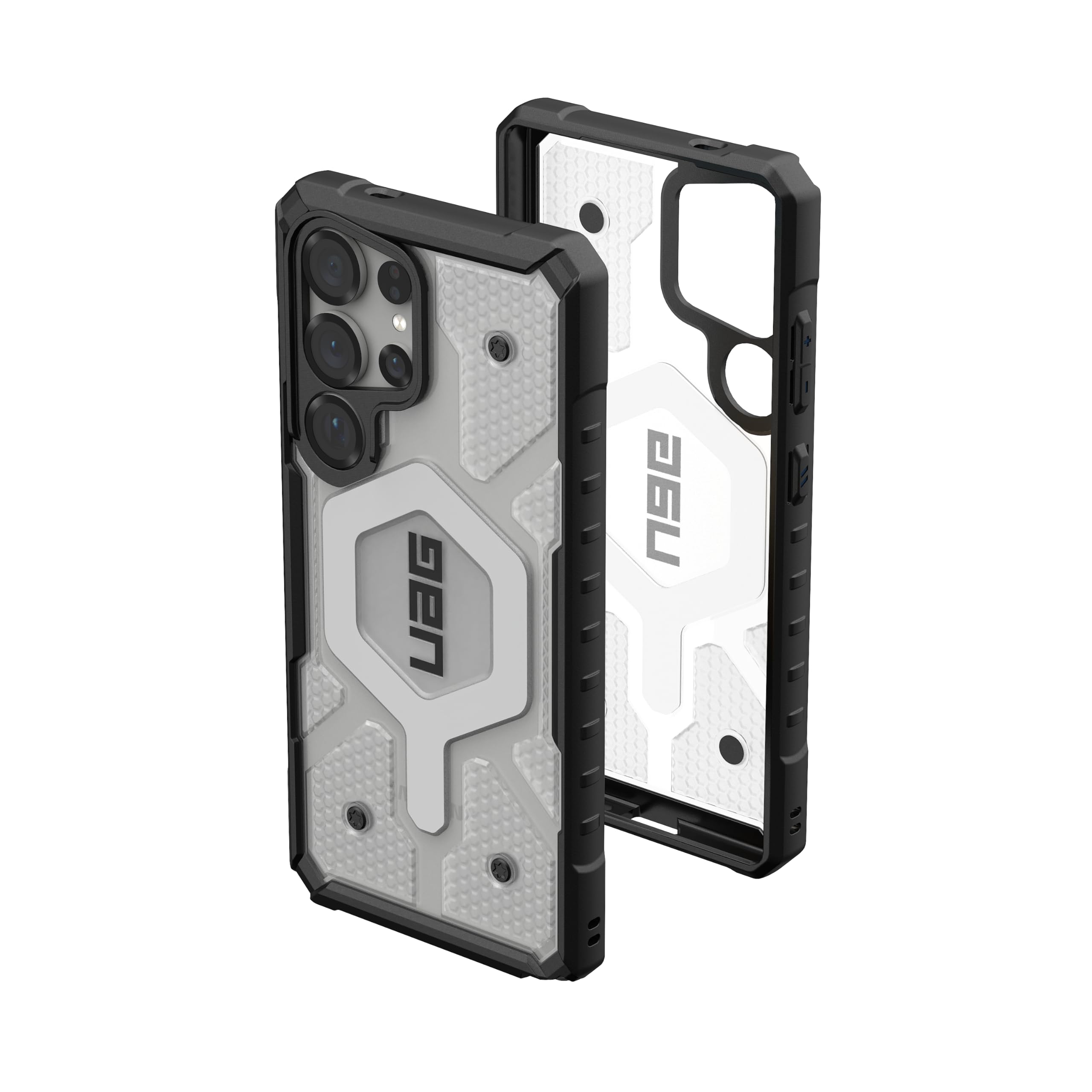 URBAN ARMOR GEAR Funda Protectora para Samsung Galaxy S25 Ultra de 6.8 Pulgadas, Compatible con Carga magnética, Transparente, Resistente a caídas Militares, Hielo/​Plata