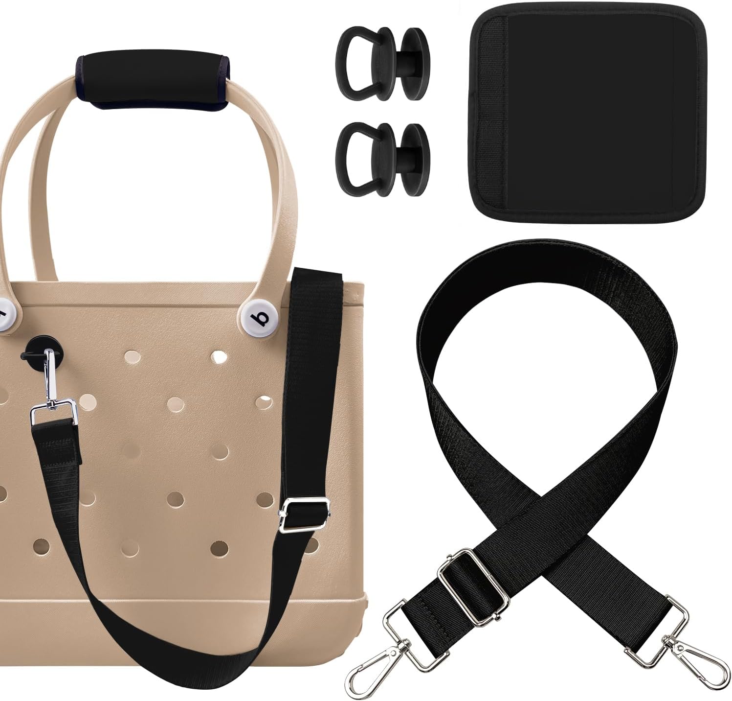 XYFuuee Strap Wrap for Bogg Bag Accessories, Adjustable Crossbody Shoulder Straps Replacement for Beach Rubber Tote Bog Bag