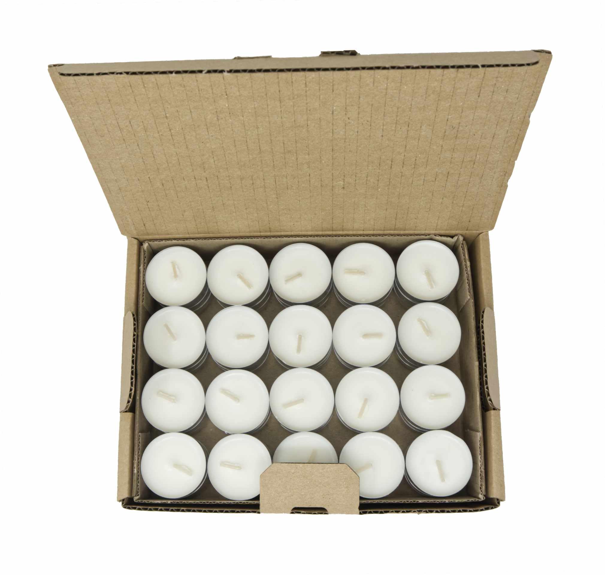 Zestaw 80 naturalnych podgrzewaczy – 8-godzinny czas palenia każdej świeczki herbacianej – 100% biały wosk sojowy – w aluminiowych świecach przyjaznych dla środowiska – bez ołowiu, parafiny