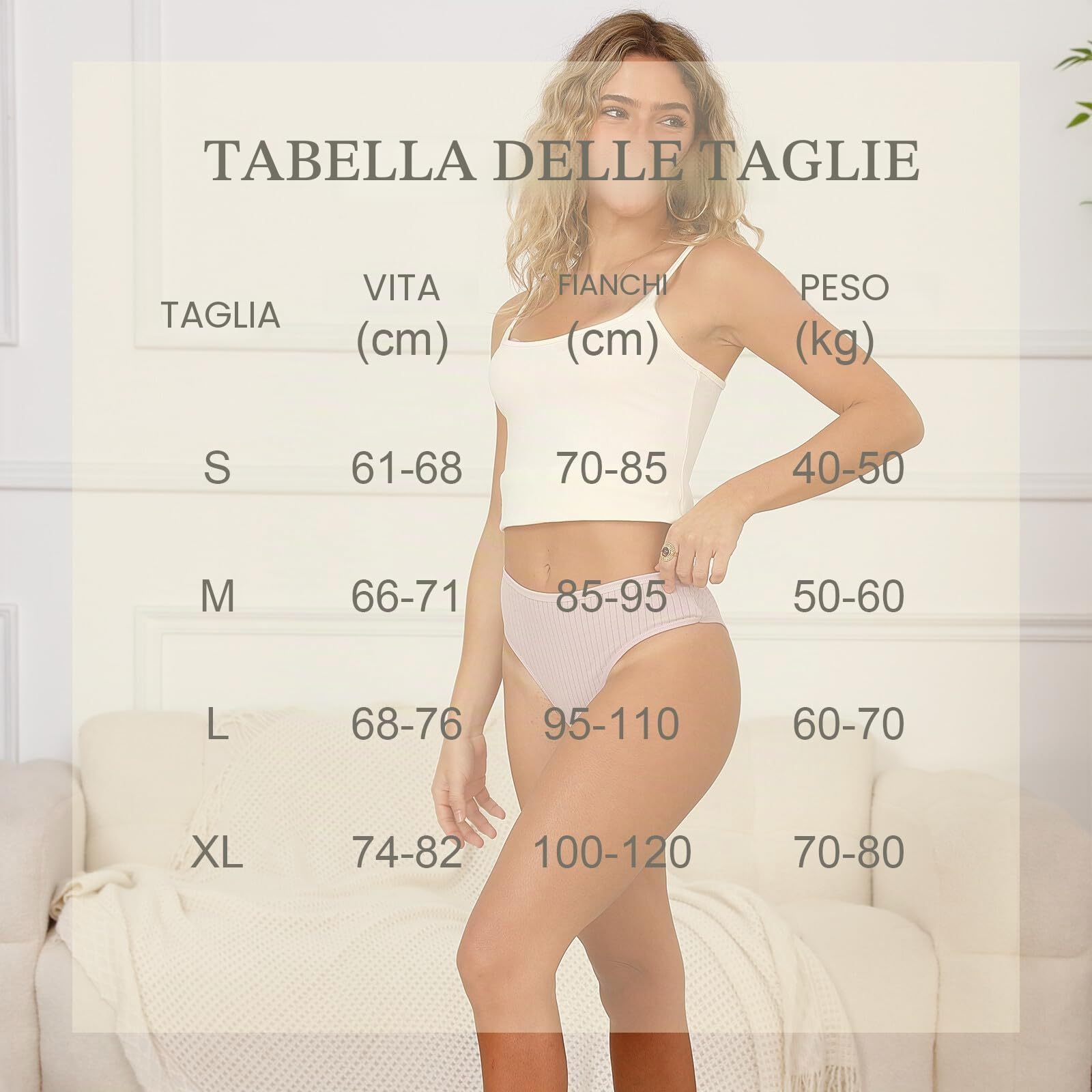 Tanga Classico in Cotone per Biancheria Intima Sexy E Mutandine da Donna Multicolore S-XL