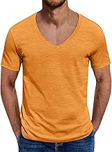 ORANDESIGNE T-Shirt Men's Summer T-Shirt V-Neck Regular Fit Short Sleeve Casual Shirt Breathable Tee Shirt
