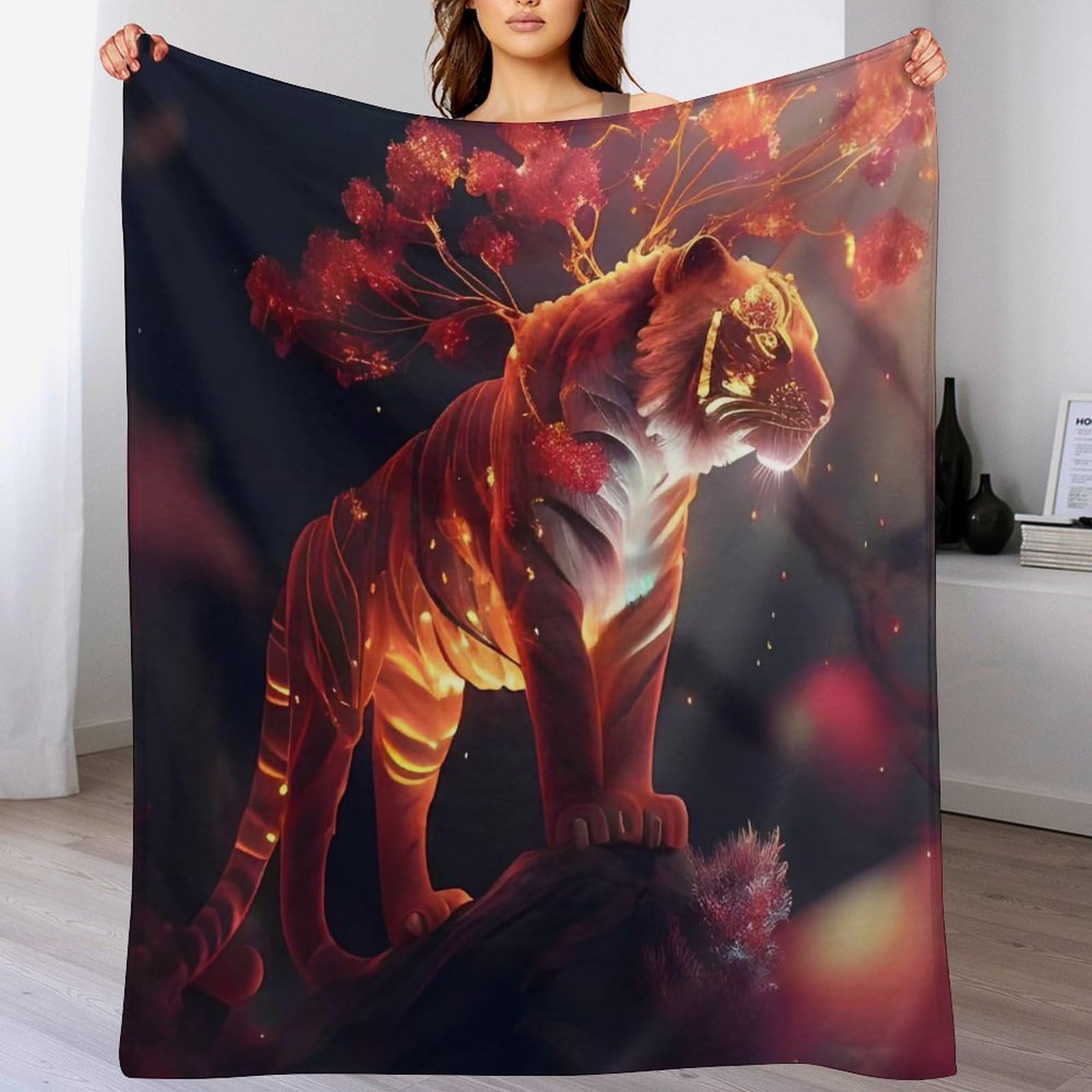 Couverture tigre polaire douce et rassurante, un cocon de chaleur pour vos soirées