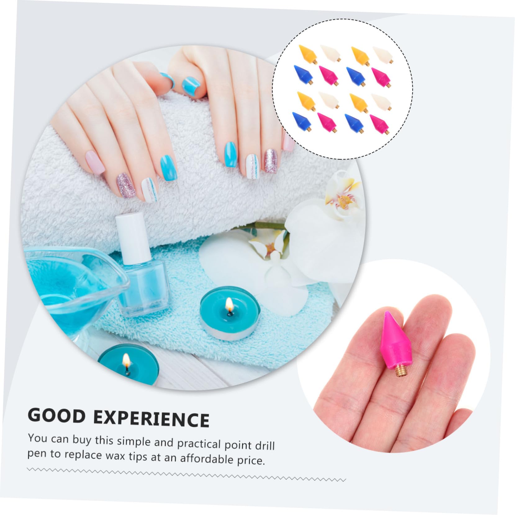 FRCOLOR 48pezzi Teste Penna Per Unghie Per Manicure Strumenti Decorazione in Per Unghie Facili Usare Adatte Per e