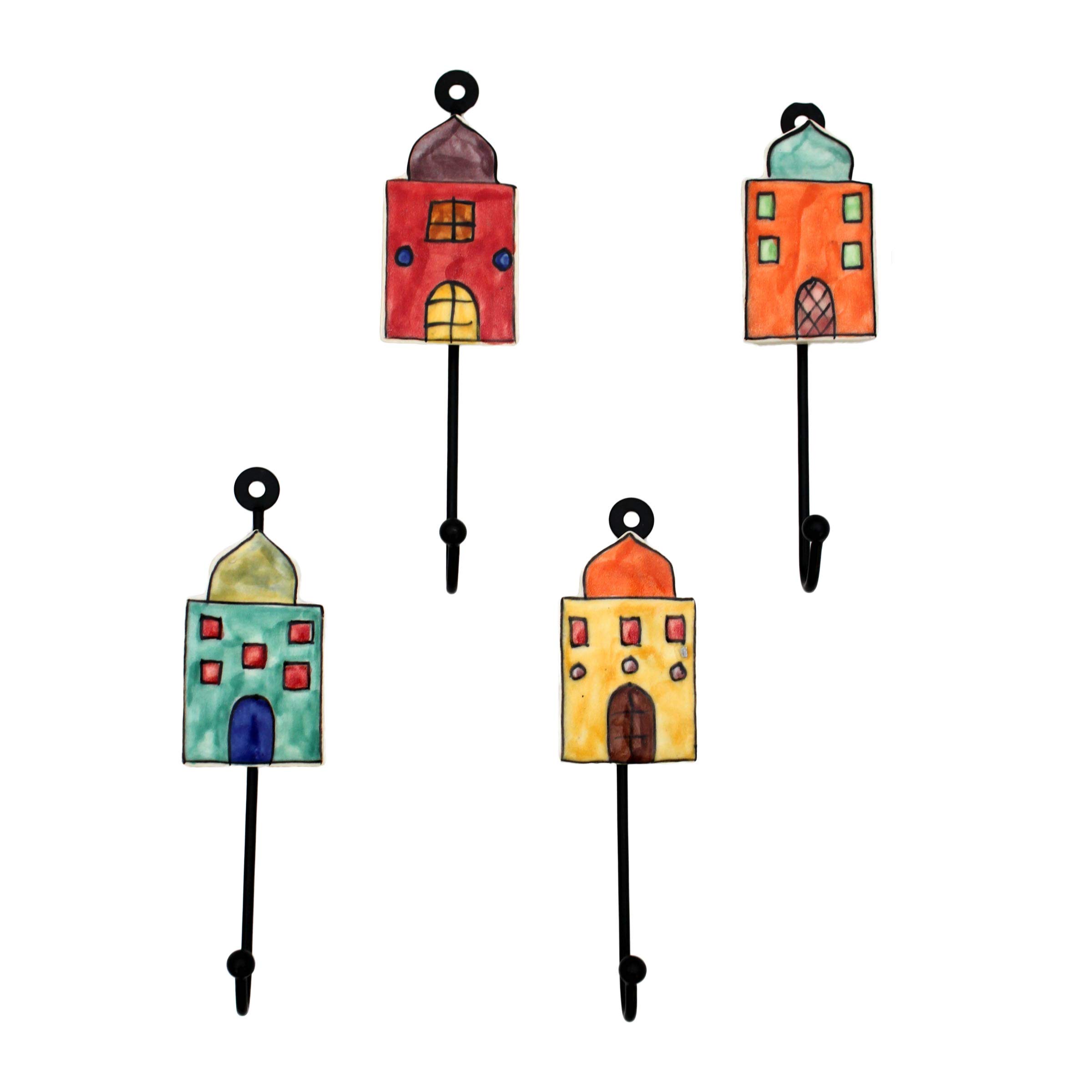 Gall&Zick Wandhaken Haken bunt Set Motiv Keramik Handtuchhaken handbemalt (Haus orient Set/4)