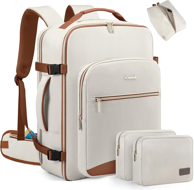 LOVEVOOK Travel Backpack for Women with Waist Strap,40L Large Carry on Luggage Travels Bag Flight Approved,Cute Carry on Backpack Travel Essentials Personal Item Backpack for Traveling on Airplane
