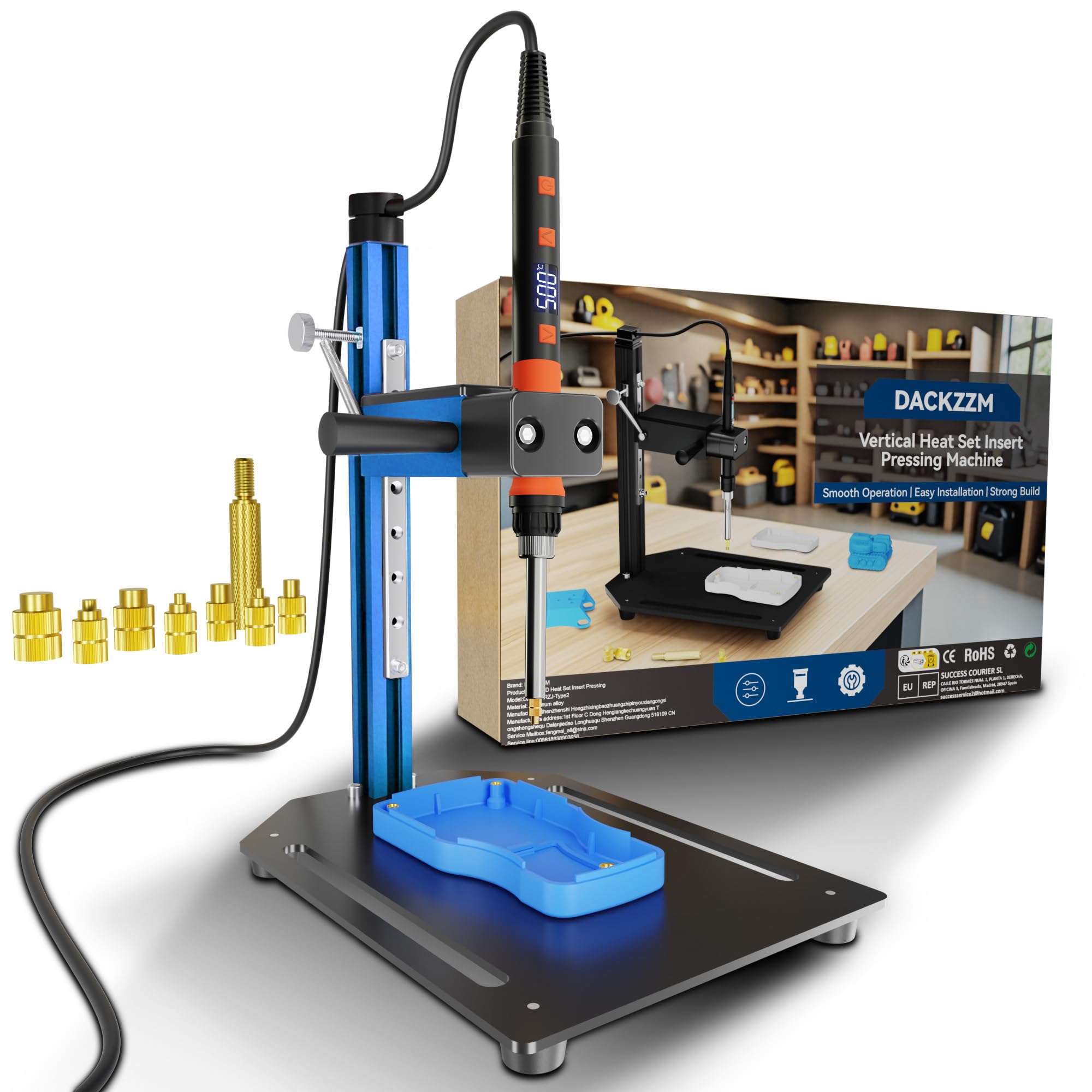 Vertical Heat Set Tool,90W Soldering Iron &amp; Brass Threaded Inserts