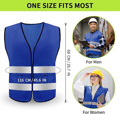 Miniatura 5 de Chaleco de seguridad, chaleco reflectante de alta visibilidad para hombres, trabajo, ciclismo, corredor, topógrafo, voluntario, carretera