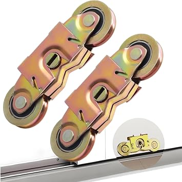 2 Pack Gliding Patio Door Tandem Roller Assembly Fits for Andersen P/N #1997061 1982 to P & Replaces 1273704 200 Series and 400 Series 1964 to 1982- 1-1/4",Tandem Steel Ball Bearing Wheels