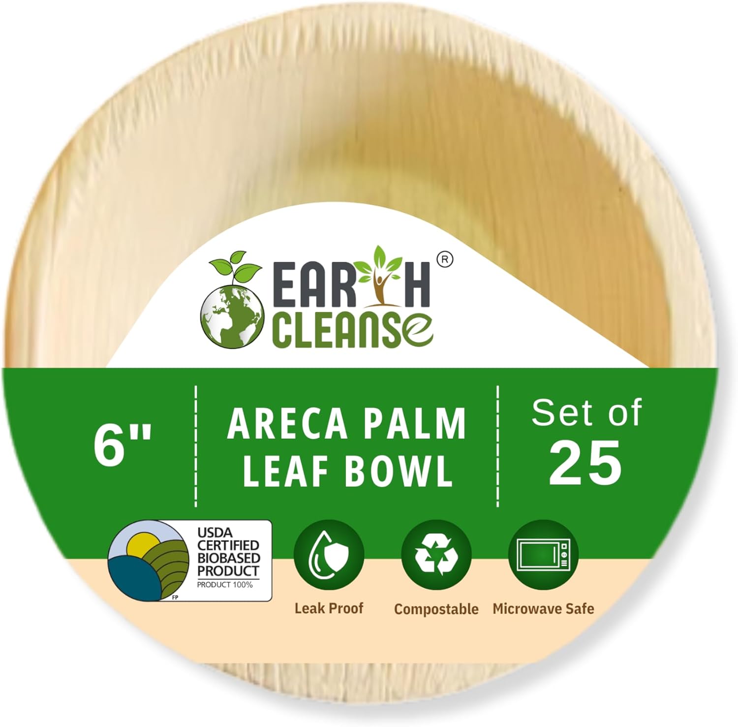 EARTH CLEANSE 4" Areca Palm Leaf Square Bowls Compostable Biodegradable Eco-Friendly Bowls Natural Disposable Bowls, Perfect for Picnic Catering, Dessert, and Wedding (Pack of 100)
