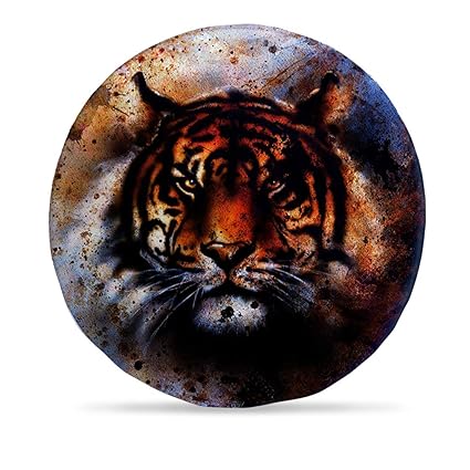 DreamVio Round Cushion/Foam Cushion Velvet Fabric Suitable for Wheelchair, Car Seat, Home, Outing Purpose (Multicolour, 14 x 14 inch) Design 37