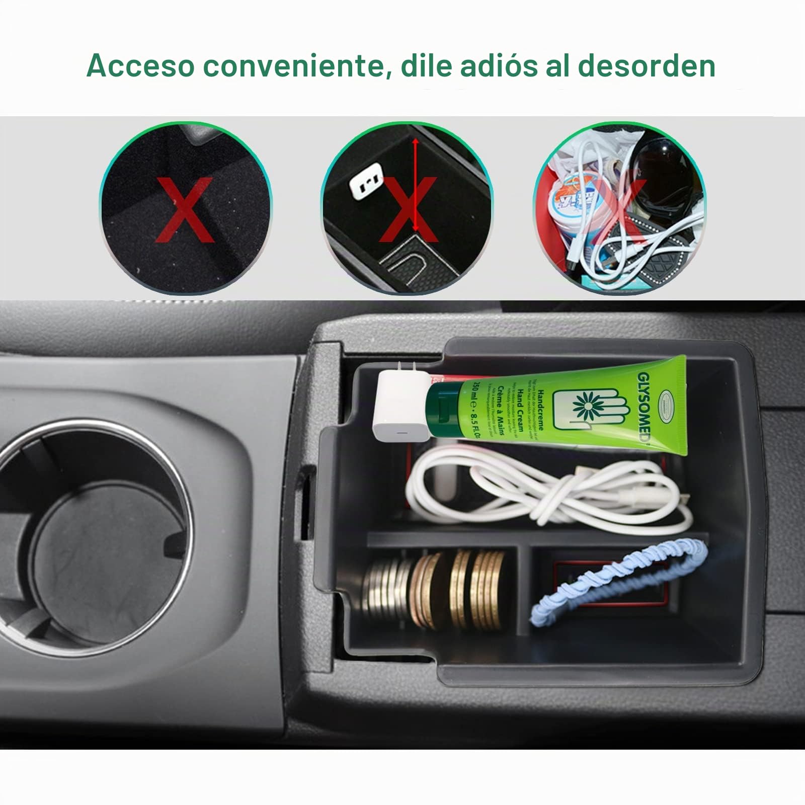 GAFAT Compatible con Renault Arkana 2025 2026-2021 Caja de Almacenamiento Reposabrazos, Arkana RS Line Organizador Consola Centrale, Arkana Accesorios (Rojo)