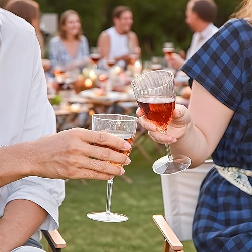 Miniatura 6 de 24 copas de champán de plástico, copas de vino desechables transparentes de 8 onzas, tazas de cóctel de plástico reutilizables para el hogar, vida